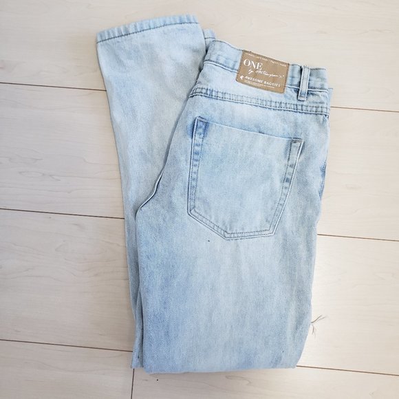 One Teaspoon Light Wash Destroyed Trashed Denim Jeans Sz 27 - Picture 9 of 14